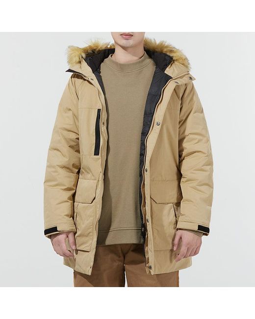 Adidas Natural Down Parka Mid-Length Stay Warm Hooded Down Jacket for men