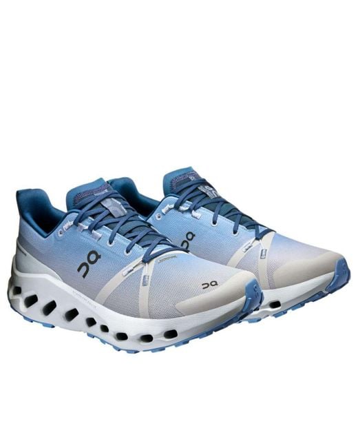 On Shoes Blue Cloudsurfer Trail Waterproof 'Chambray Glacier' for men