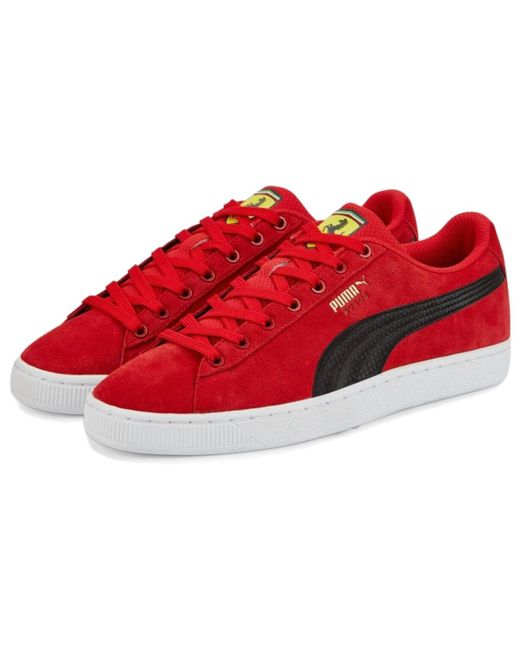 PUMA Red Suede X Scuderia Ferrari 'Shield for men