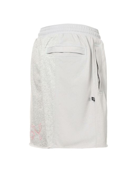 Nike White Durant French Terry Breathable Sports Drawstring Solid Color Splicing Embroidered Alphabet Loose Shorts for men