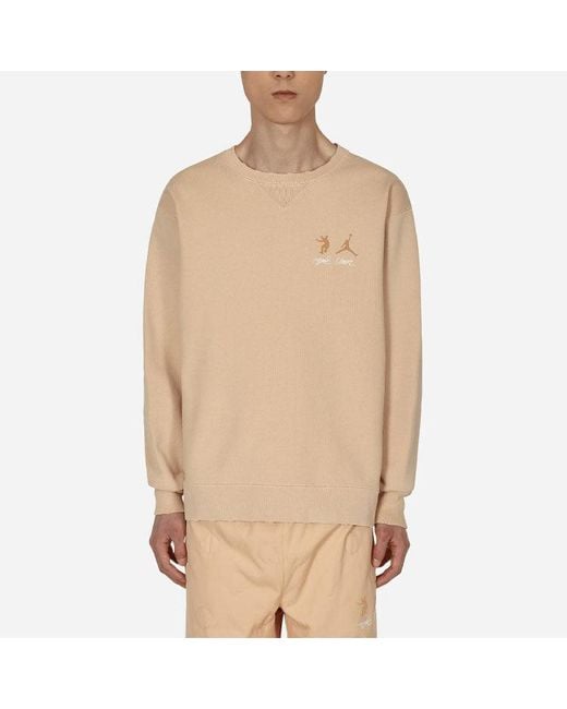 Nike Natural X Union Crossover Logo Solid Color Sleeve Sports Round Neck Asia Edition Khaki for men