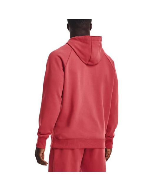 Under Armour Red Heavyweight Terry Hoodie for men