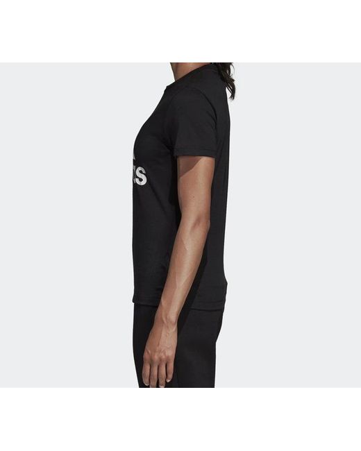Adidas Black (Wmns) Logo Alphabet Printing Sports Short Sleeve