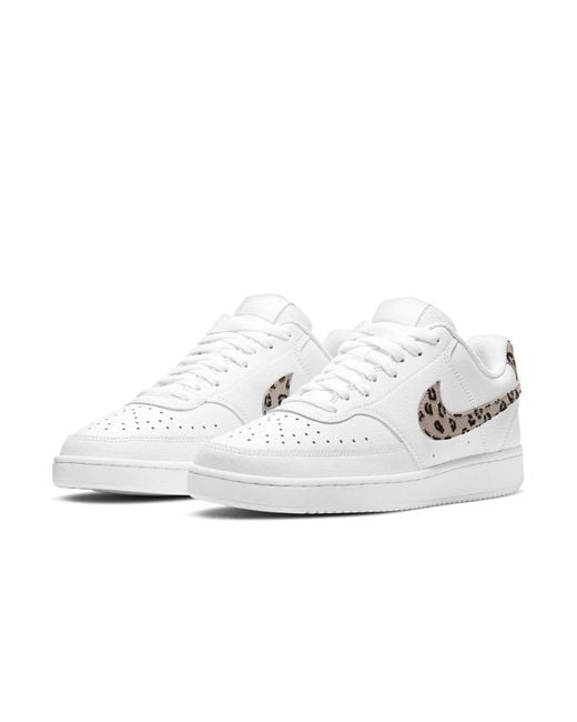 Nike White (Wmns) Court Vision Low 'Leopard Swoosh