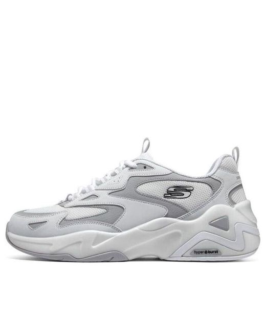 Skechers White (Wmns) Dlites Hyper Burst Sneaker