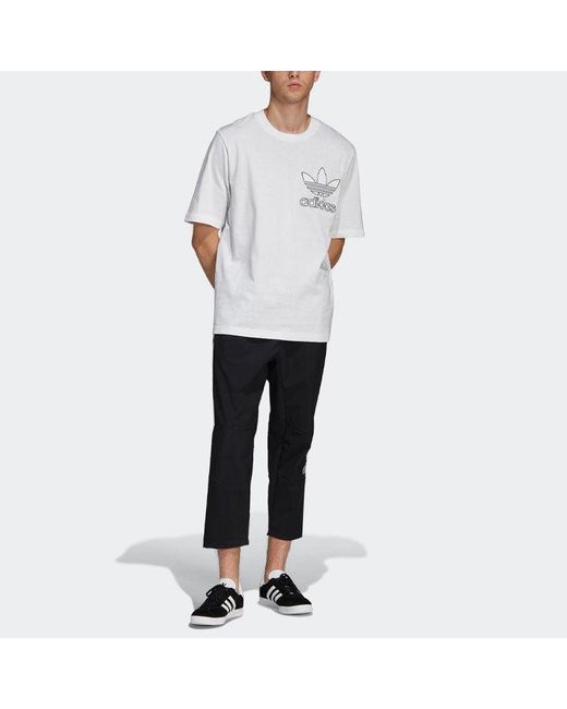 Adidas White Originals Outline Tee Casual Cozy Round Neck Short Sleeve for men