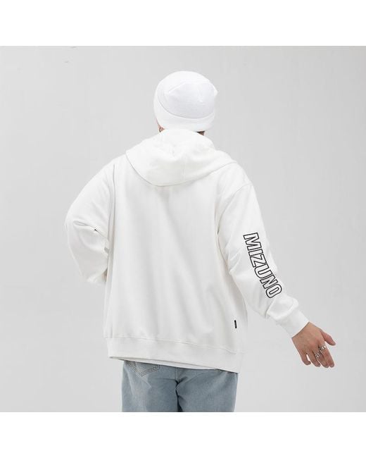 Mizuno White Logo Sweat Jacket for men