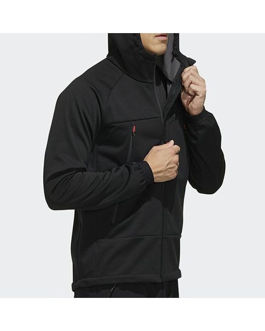 Adidas Black Softshell Ho Outdoor Casual Sports Hooded Jacket for men