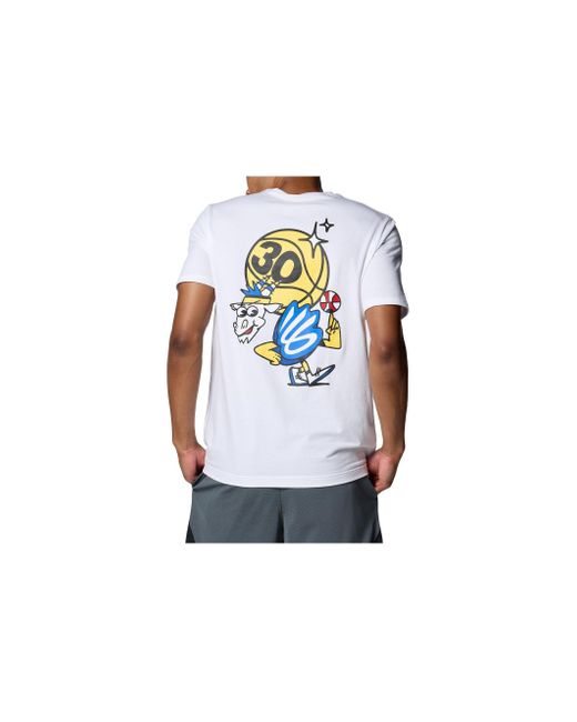 Under Armour White Curry Dub Goat Basketball T-shirt for men
