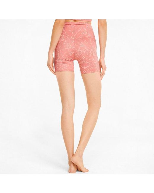 PUMA Pink (Wmns) Studio Printed 5 Inch Training Legging Short 'Rosette'
