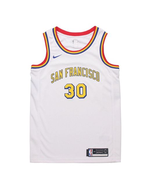 Nike White Nba Stephen Curry Golden State Warriors 2019/20 Fan Edition Jersey #30 for men