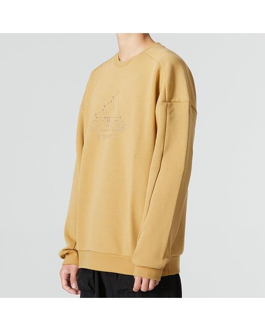 Adidas Multicolor Th Mh Crew Sports Solid Color Casual Round Neck Khaki for men