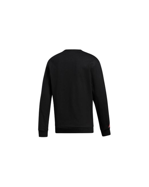 Adidas Black Printing Round Neck Sports Pullover for men