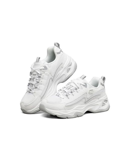 Skechers White (Wmns) D'Lites 4.0 Low Sneaker Gs