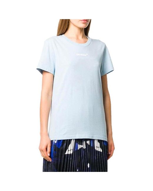 Off-White c/o Virgil Abloh Blue (Wmns) Arrows Sketch Printed Short Sleeve