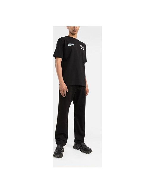 Off-White c/o Virgil Abloh Black Ss22 Chest Classic Arrow Alphabet Printing Short Sleeve T-Shirt for men