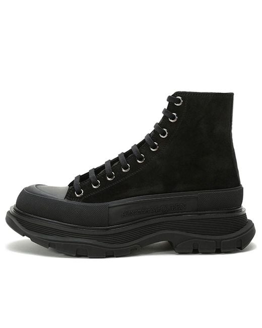 McQueen Black Tread Slick Boot 'Triple' for men