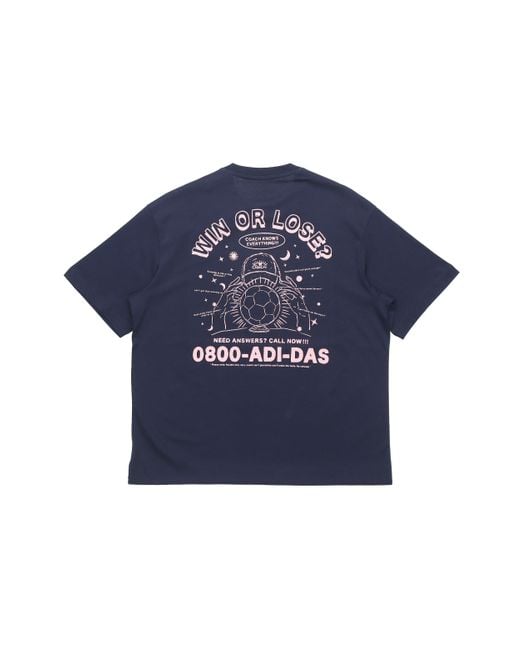 Adidas Blue Psychic Coach Graphic Tee for men