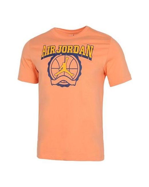 Nike Orange Burst Crack Basketball Sports Short Sleeve T-Shirt for men