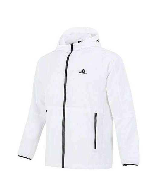 Adidas Blue St Wv Newblock Casual Sports Breathable Hooded Jacket for men