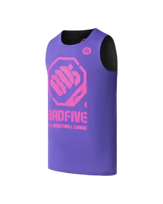 Li-ning Purple X Jon Burgerman Badfive Reversible Basketball Jersey for men
