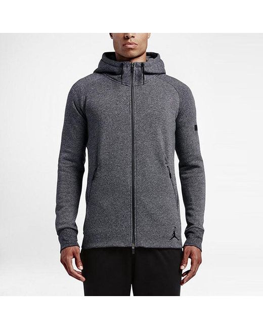 Nike Gray Fleece Lined Casual Sports Long Sleeves Hooded Jacket for men