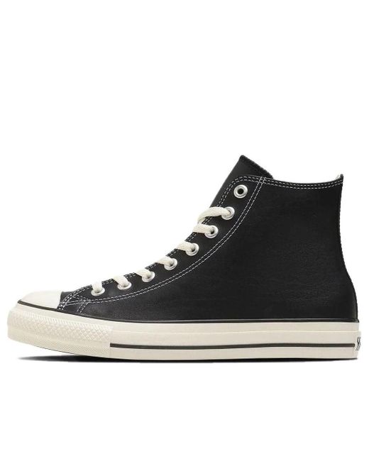 Converse Black Leather All Star Hi for men