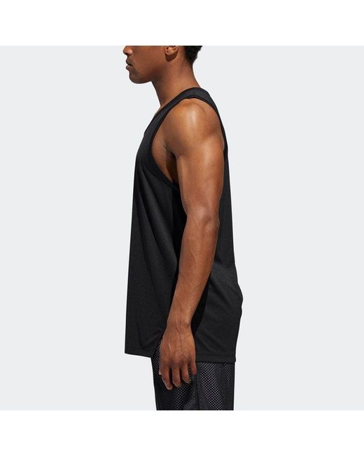 Adidas Black Solid Color Logo Sports Sleeveless Basketball Jersey/Vest for men