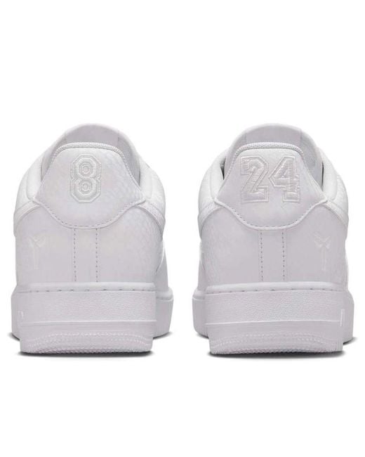 Nike White Kobe Air Force 1 Low Shoes for men