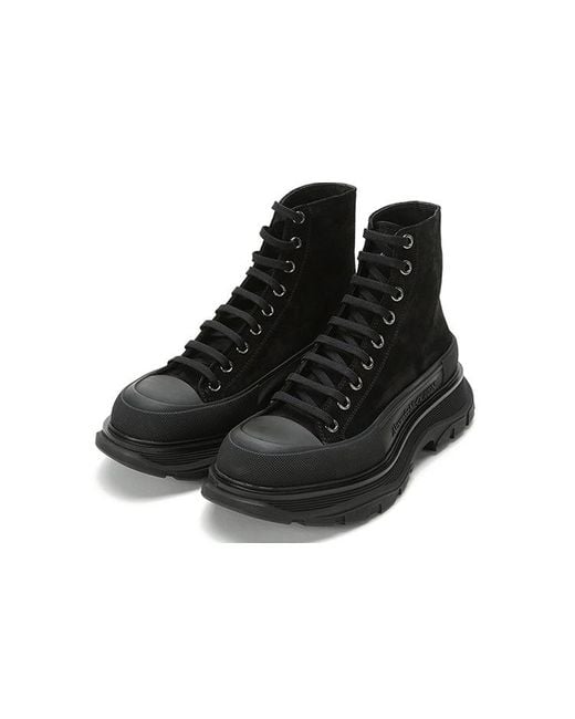 McQueen Black Tread Slick Boot 'Triple' for men