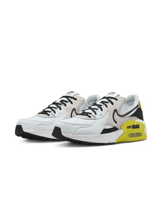Nike White Air Max Excee Shoes Bright Cactus Pure Platinum' for men