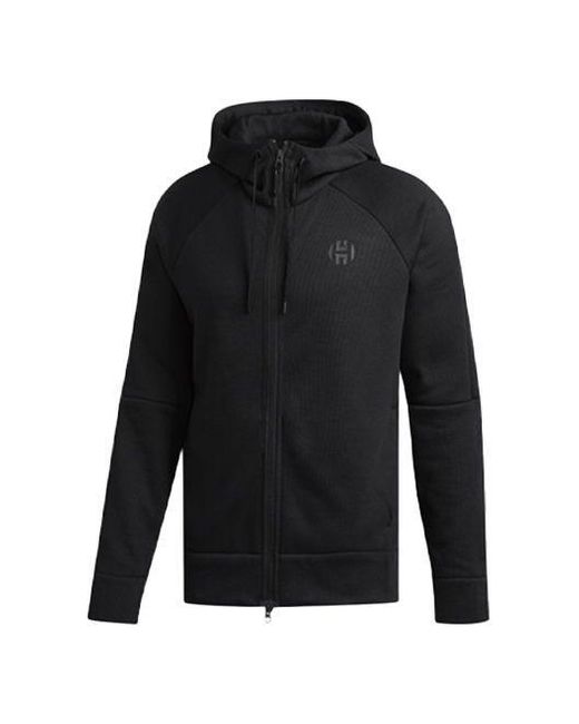 Adidas Black Hrdn Cml Shter Basketball Sports Hooded Jacket for men