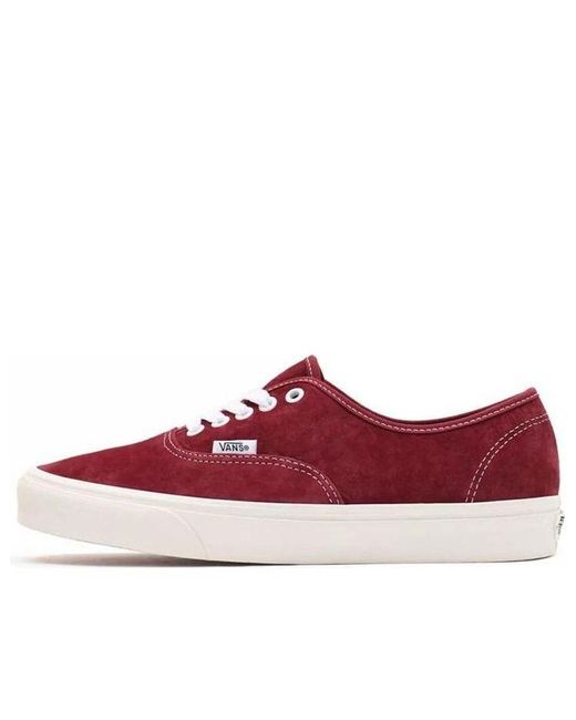 Vans Red Authentic Wear-resistant Non-slip Minimalistic Casual Skate Shoes Deep for men