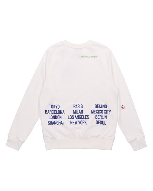 Nike White Embroidered 3 Hook Logo Crew-Neck for men