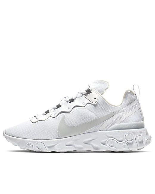 Nike White React Element 55 'Pure Platinum' for men