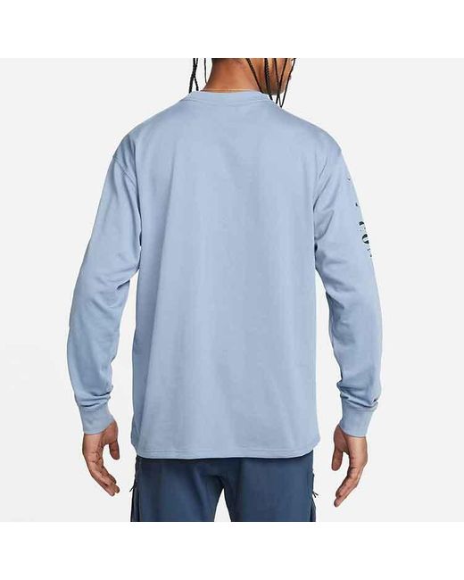 Nike Blue Acg Ss22 Flowers Alphabet Printing Casual Long Sleeves for men