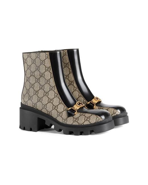 Gucci Brown (Wmns) Horesbit Interlocking G Ankle Boots Ebony'