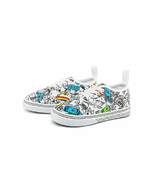 Vans Blue (Td) Crayola X Authentic Elastic Lace 'Sketch Your Way' for men