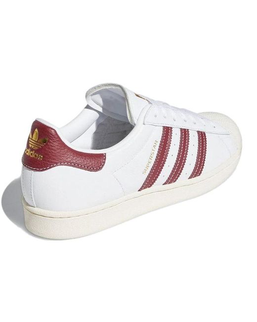 Adidas White Superstar 'Cream Collegiate Burgundy' for men