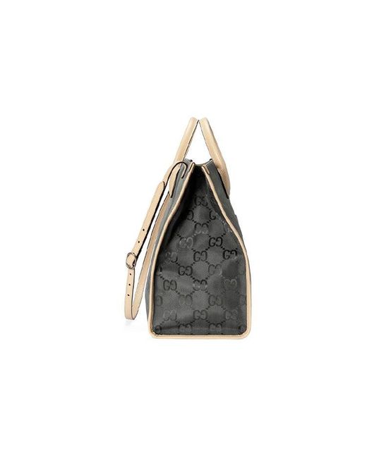 Gucci Black (Wmns) Logo Patternprint Off The Gridseries Tote Handholdbag Darkgray