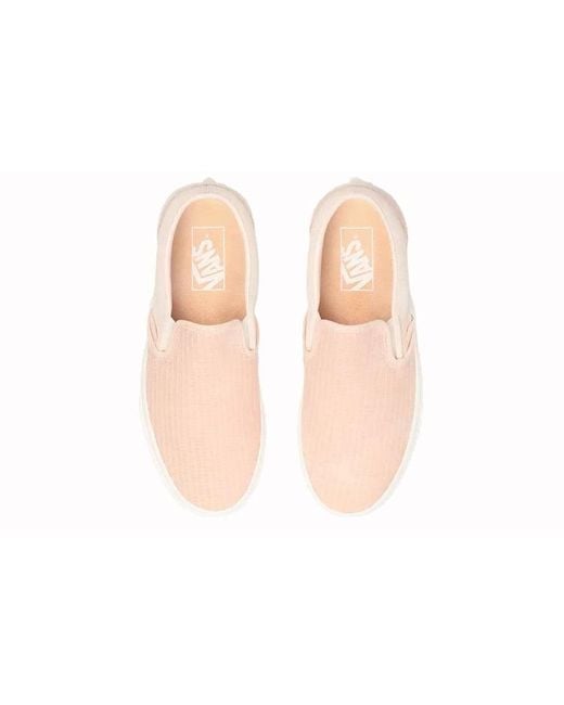 Vans Pink Multi Woven Classic Slip-On Shoes Creamy for men