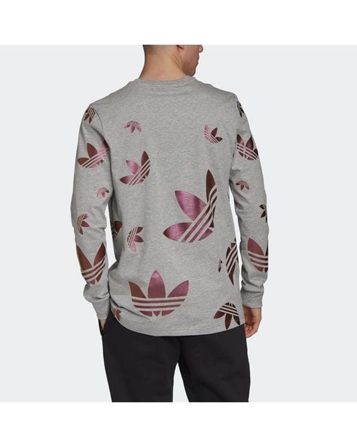 Adidas Purple Originals Athleisure Casual Sports Round Neck Pullover Long Sleeves for men
