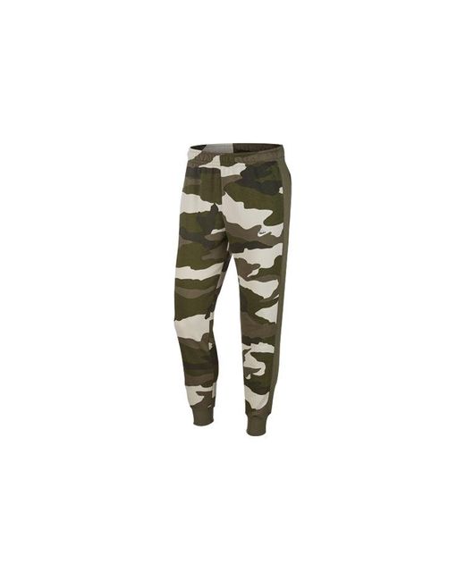 Nike Sportswear Club Cotton Camouflage jogging Long Pants Green Camouflage  for Men | Lyst