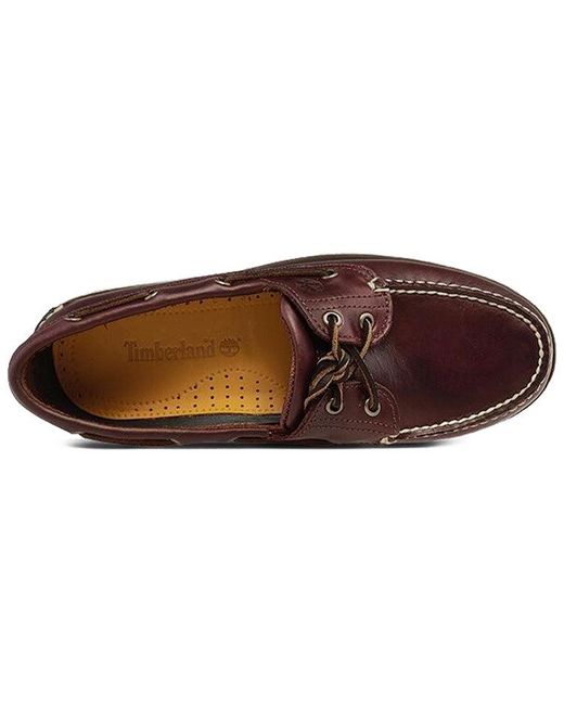 Timberland Brown Classic Leather 2-Eye Boat Shoes for men