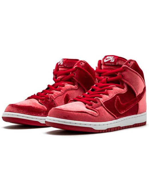 Nike Sb Dunk High Prm 'red Velvet' Men | Lyst