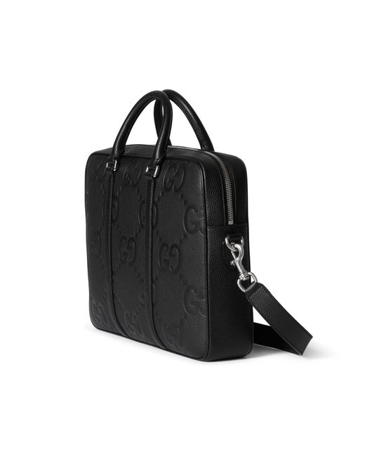 Gucci Black Jumbo Gg Briefcase Canvas' for men