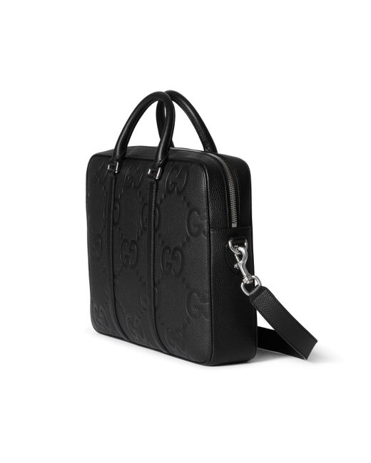 Gucci Black Jumbo Gg Briefcase Canvas' for men