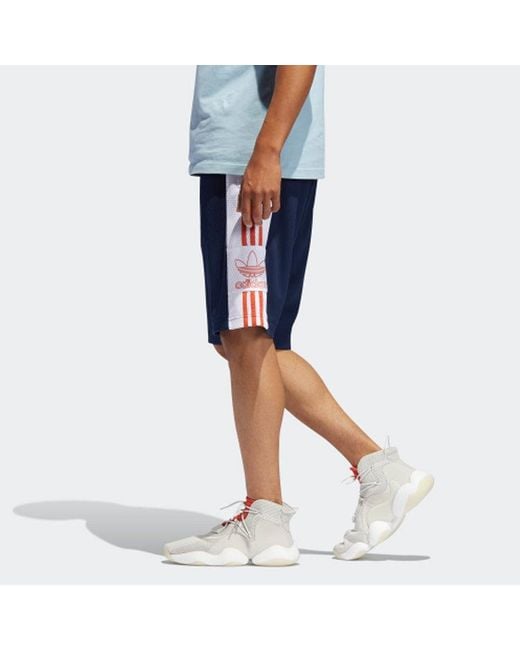 Adidas Blue Originals Breathable Mesh Casual Shorts for men