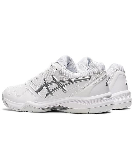 Asics White Gel-dedicate 7 Tennis Shoes