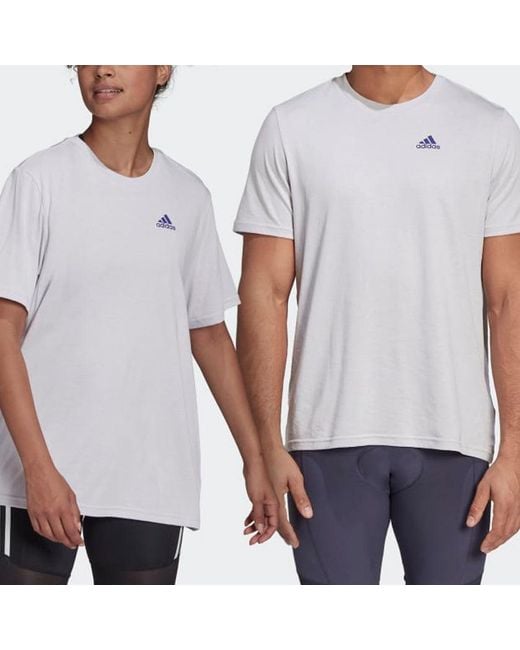 Adidas White U Cyc G T Cycling Back Cartoon Pattern Alphabet Sports Short Sleeve Couple Style for men